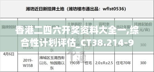香港二四六开奖资料大全一,综合性计划评估_CT38.214-9