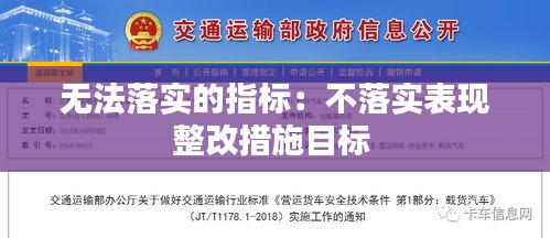 无法落实的指标：不落实表现整改措施目标 