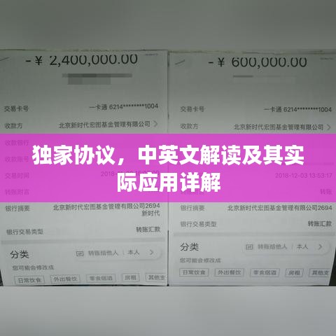 独家协议，中英文解读及其实际应用详解