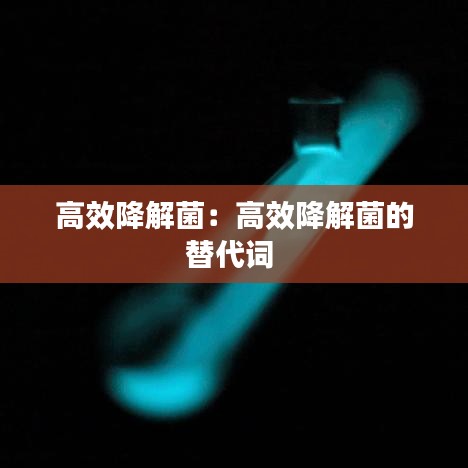 高效降解菌：高效降解菌的替代词 