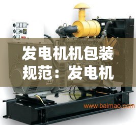 发电机机包装规范：发电机组产品 