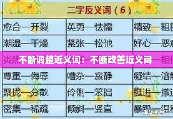 不断调整近义词：不断改善近义词 