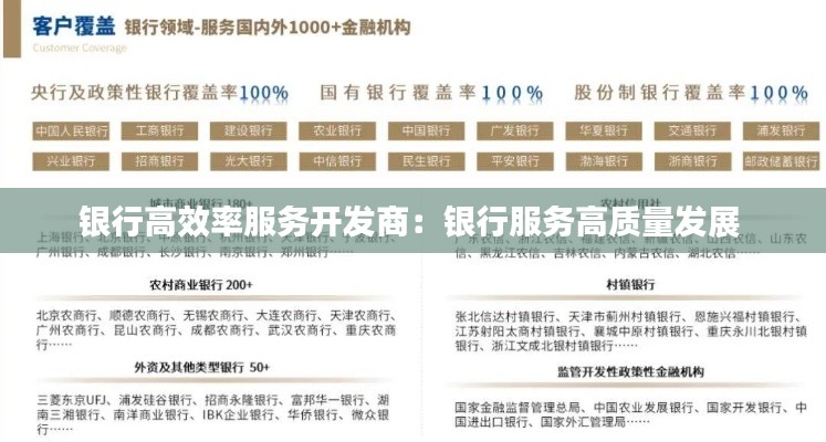 银行高效率服务开发商：银行服务高质量发展 