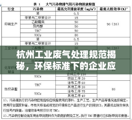 杭州工业废气处理规范揭秘，环保标准下的企业应对之道