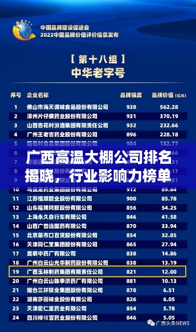 广西高温大棚公司排名揭晓，行业影响力榜单及领先企业解析