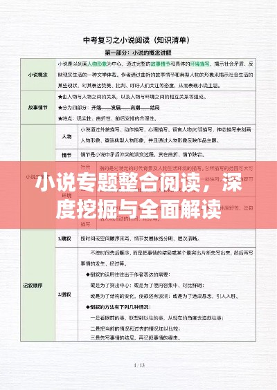 小说专题整合阅读，深度挖掘与全面解读