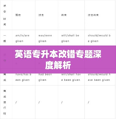 英语专升本改错专题深度解析