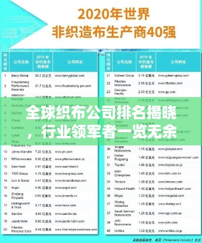 全球织布公司排名揭晓，行业领军者一览无余