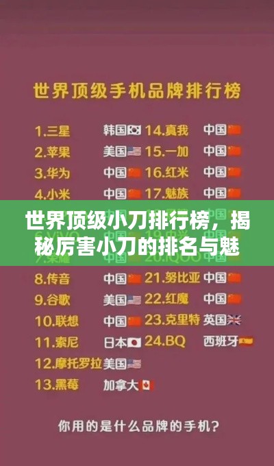 世界顶级小刀排行榜，揭秘厉害小刀的排名与魅力！