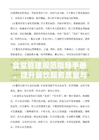 食堂管理规范指导手册，提升餐饮服务质量与安全保障